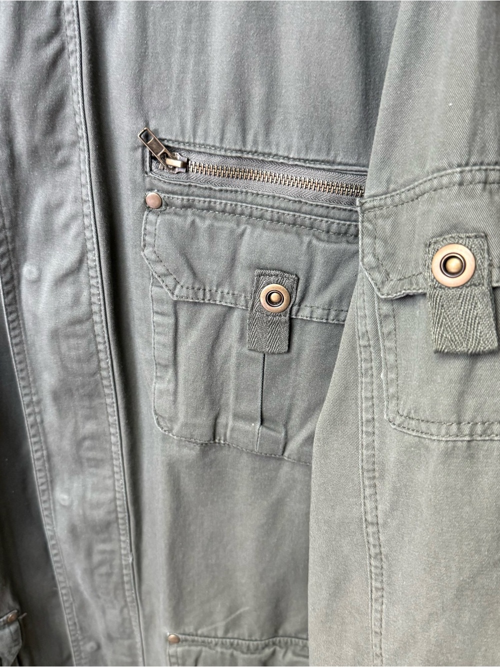 Boulder Creek Olive Military Field Jacket with Utility Pockets - Picture 10 of 14